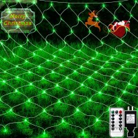 Christmas Net Lights Decorations Outdoor 200 Led 9.8Ft X 6.6Ft Tree Wrap String Lights With 8 Modes Remote Fairy Twinkle String Lights For Lawn Bush Party Yard Garden Decor (Green)