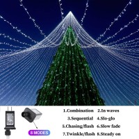 Zhouduidui Outdoor Christmas String Lights, 800Led 330Ft White Fairy Lights, 8 Mode Plug In Waterproof Indoor Outdoor Decor Lights For Bedroom Christmas Thanksgiving Wedding Party Garden Yard Tree