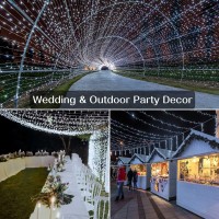 Zhouduidui Outdoor Christmas String Lights, 800Led 330Ft White Fairy Lights, 8 Mode Plug In Waterproof Indoor Outdoor Decor Lights For Bedroom Christmas Thanksgiving Wedding Party Garden Yard Tree