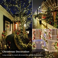 Zhouduidui Christmas Lights Outdoor, 800Led 330Ft Warm White String Lights, 8 Mode Plug In Waterproof Decor Twinkle Lights For Bedroom Xmas Thanksgiving Wedding Party Garden Yard Tree Decoration