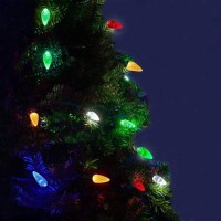 Anycosy C6 Christmas Lights, 32.8 Ft 100 Leds C6 String Lights With Timing Function Waterproof Connectable Plug 8 Modes For Home Party Christmas Decorations