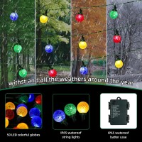 Anycosy 32.8 Ft 100 Led Christmas Lights, 8 Modes Globe String Lights Battery Operated, Outdoor Waterproof Ball String Lights For Holiday Party Patio Garland Christmas Decorations