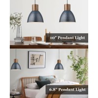 Elyona Modern Pendant Light For Kitchen Island 102 Hammered Metal Solid Wood Bar Hanging Lamp Adjustable Height Industrial