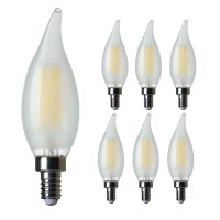 Amdtu E12 Led Chandelier Light Bulb 5000K Daylight Bright Frosted Candelabra Led Light Bulbs Dimmable,4W B10/B11 Candle Light Bulbs For Ceiling Fan,Small Light Bulb 6Pack