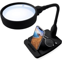 8X Desk Magnifying Light Magnifying Glass For Reading And Crafts With 6 Leds No Glare No Flickering Magnifying Lamp With