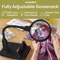 8X Desk Magnifying Light Magnifying Glass For Reading And Crafts With 6 Leds No Glare No Flickering Magnifying Lamp With