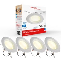 Sengled Smart Recessed Lighting, 5/6 Inch, S1 Auto Pairing With Alexa Devices, Led Lights, Smart Can Lights Retrofit Work With Alexa, Smart Led Downlight, Warm Light Bulbs, Conversion Kit, 4-Pack