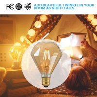 Decorative Edison Light Bulb,Led Star Shapes Lights Amber Color,4W=40W,2200K Warm White, Dimmable Vintage Lights For Bedroom,Room Decorations,Night Lights,Kids Room Decor,Oversized Light Bulb 1Pack