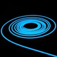 Inextstation Neon Led Strip Lights 16.4Ft/5M Neon Light Strip 12V Silicone Led Neon Rope Light Waterproof Flexible Led Lights For Bedroom Party Festival Decor, Light Blue (Power Adapter Not Included)