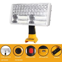 Dteztech 20V Light For Dewalt 20V Max Lithium-Ion Battery, 40W 4200Lm Flashlight With Usb Port, Zinc Alloy Led Work Light For Emergencies, Camping, Outdoor, Indoor