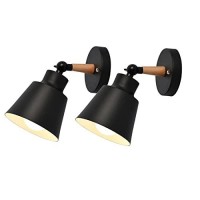 Horevo Wall Light Fixtures Nordic Wall Sconce Lamps Macaron Edison Copper Lamp Holder Aisle Lights Corridor Lamp Bedside Reading Light E27(Color : Black)