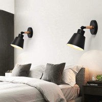 Horevo Wall Light Fixtures Nordic Wall Sconce Lamps Macaron Edison Copper Lamp Holder Aisle Lights Corridor Lamp Bedside Reading Light E27(Color : Black)