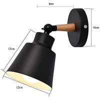 Horevo Wall Light Fixtures Nordic Wall Sconce Lamps Macaron Edison Copper Lamp Holder Aisle Lights Corridor Lamp Bedside Reading Light E27(Color : Black)