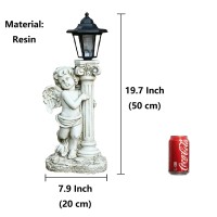 Aloak Angel Statue With Solar Lights Left 197 Inch Outdoor Solar Angel Garden Statue With Roma Pillar For Garden Lawn Deocr