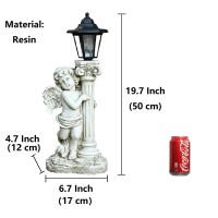 Aloak Angel Statue With Solar Lights Right 197 Inch Outdoor Solar Angel Garden Statue With Roma Pillar For Garden Lawn Deocr