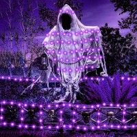 Buways 4 Sets 75Led 246Ft Halloween Purple Fairy Lights Battery Operated With Remote Control 8 Modes Sliver Wire Twinkle Light