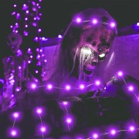 Buways 4 Sets 75Led 246Ft Halloween Purple Fairy Lights Battery Operated With Remote Control 8 Modes Sliver Wire Twinkle Light