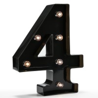 Light Up Black Alphabet Marquee Number Sign Led Marquee Number Lights Sign For Night Light Home Bar Christmas Lamp Birthday Party Wedding Decoration 4