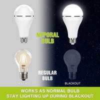 Neporal Rechargeable Light Bulb 10Pk Emergency Light Bulbs Keep Light On When Power Failure 15W 1200Mah Battery Powered Back Up Light Bulbs