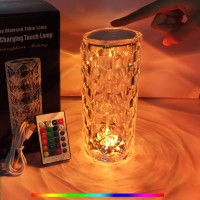 Hongmao Crystal Lamp,Crystal Lights Touching Control Rose Crystal Lamp With Usb Port,16 Rgb Color Changing Romantic Rose Diamond Table Lamp Led Night Light For Bedroom Living Room, Kids Room, Office