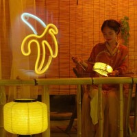 Qiaofei Led Banana Neon Sign Lights Kids Gift Hanging Decorative Neon Light Usb Or Battery Operated For Home Bedroom Bar Restau