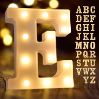 Light Up Letters, Laerjin Marquee Letters With Lights, Decorative Led Light Up Number, Light Up Number Sign For Night Light Wedding Birthday Party Christmas Home Bar - Letter Lights-E