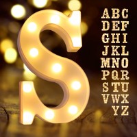 Light Up Letters, Laerjin Marquee Letters With Lights, Decorative Led Light Up Number, Light Up Number Sign For Night Light Wedding Birthday Party Christmas Home Bar - Letter Lights-S