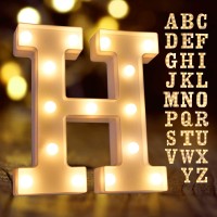 Light Up Letters, Laerjin Marquee Letters With Lights, Decorative Led Light Up Number, Light Up Number Sign For Night Light Wedding Birthday Party Christmas Home Bar - Letter Lights-H