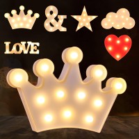 Led Marquee Letter Lights, Laerjin Led Letter Lights Sign Light Up Letters Sign For Home Cafe Bar Party Wedding Birthday Christmas Decoration, Battery Operated Initials Lamp Letters - White Crown