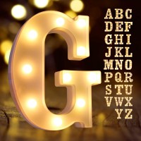 Light Up Letters, Laerjin Marquee Letters With Lights, Decorative Led Light Up Number, Light Up Number Sign For Night Light Wedding Birthday Party Christmas Home Bar - Letter Lights-G