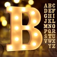 Light Up Letters, Laerjin Marquee Letters With Lights, Decorative Led Light Up Number, Light Up Number Sign For Night Light Wedding Birthday Party Christmas Home Bar - Letter Lights-B