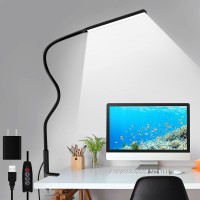 Yotutun Led Desk Lamp, Swing Arm Table Lamp With Clamp, Flexible Gooseneck Task Lamp, Eye-Caring Architect Desk Light, 3 Modes 10 Brightness Levels, Memory Function Desk Lamps For Home Office, 12W