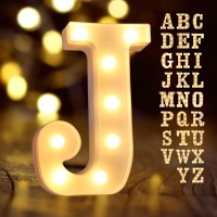 Light Up Letters, Laerjin Marquee Letters With Lights, Decorative Led Light Up Number, Light Up Number Sign For Night Light Wedding Birthday Party Christmas Home Bar - Letter Lights-J