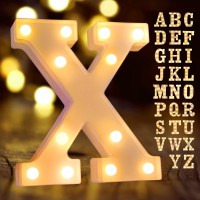 Light Up Letters, Laerjin Marquee Letters With Lights, Decorative Led Light Up Number, Light Up Number Sign For Night Light Wedding Birthday Party Christmas Home Bar - Letter Lights-X