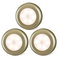 Star-Spangled Motion Sensor Lights Indoor, High Cri Stick On Stair Puck Lights Battery Operated, Led Step Night Light For Under Cabinet, Hallway, Stairway, Closet, Kitchen (Golden, Warm White, 3Pack)