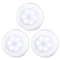 Motion Sensor Lights Indoor, Star-Spangled High Cri Stick On Stair Puck Lights Battery Operated, Cordless Led Step Night Light For Under Cabinet, Hallway, Stairway, Closet, Kitchen (Cool White, 3Pack)