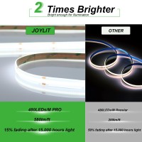 Joylit 24V Cob Led Strip Lights 164Ft 6000K Cool White 550Lmft Super Bright Cri 95 Ul Premium 2400Leds Dotless Dimmable Adhe