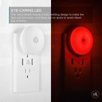 Mycozylite Motion Sensor Led Night Light, Red, Plug-In Nightlight For Home, Smart Movement Sensor, Led Night Lights Plug Into Wall, Soft Glow, Red Diffused Light, 2 Pack