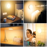 Ferswe Dimmable Touch Lights 3000K Rechargeable Tap Light With 1000Mah Large Battery Stick On Lights For Closet Cabinet Shel