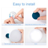 Ferswe Dimmable Touch Lights 3000K Rechargeable Tap Light With 1000Mah Large Battery Stick On Lights For Closet Cabinet Shel