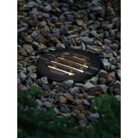 Leonlite 6W Well Lights Landscape Led In Ground, Grated Top Anti-Glare, 12-24V Ac/Dc Low Voltage Cri90 3000K Landscape Lights, Etl Listed, Ip67 Aluminum In-Grade Up Lighting, Black, 6 Pack