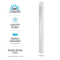 Ge Under Cabinet Light 24 Inch Wireless Battery Operated 200 Lumens Tap Light Bright White Led Closet Light Night Light F