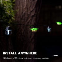 Star Wars The Mandalorian Baby Yoda String Light The Child Grogu 5000K Cool White 10 Led Lights Indooroutdoor Collector