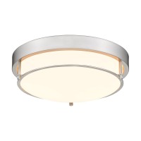 Cargifak Close To Ceiling Light Fixtures Bushed Nickel Farmhouse Ceiling Light With 2 Light For Laundry Kitchen Bedroom Bathroo