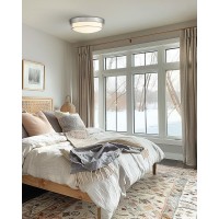 Cargifak Close To Ceiling Light Fixtures Bushed Nickel Farmhouse Ceiling Light With 2 Light For Laundry Kitchen Bedroom Bathroo