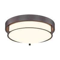 Cargifak 12 Inch Flush Mount Ceiling Light 2Light Close To Ceiling Light Fixtures With Oil Rubbed Bronze Finish For Bathroom B