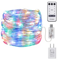 Buways Fairy Lights Plug In, Multi-Colored Usb 100Led Fairy String Lights,8 Modes 33Ft Sliver Wire Light With Remote Control For Christmas Parties,Garden And Home Decoration Indoor Outdoor