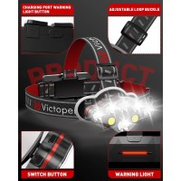 Victoper Rechargeable Headlamp, 8 Led 18000 High Lumen Bright Head Lamp With Red Light, Lightweight Usb Head Light, 8 Mode Waterproof Head Flashlight For Outdoor Running Hunting Hiking Camping Gear