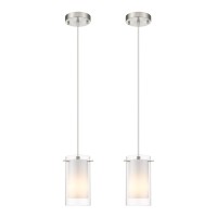 Akezon Modern Glass Pendant Light 2 Pack Adjustable Hanging Pendant Lighting Kitchen Lights Island Dining Room Bathroom Bar Br