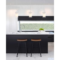 Akezon Modern Glass Pendant Light 2 Pack Adjustable Hanging Pendant Lighting Kitchen Lights Island Dining Room Bathroom Bar Br